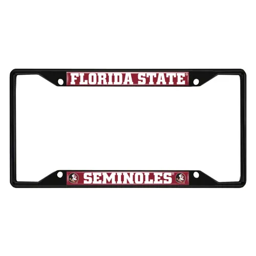 Fan Mats Florida State Seminoles Metal License Plate Frame Black Finish