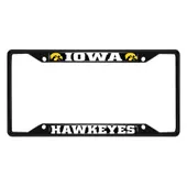 Fan Mats Iowa Hawkeyes Metal License Plate Frame Black Finish