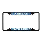 Fan Mats Kansas Jayhawks Metal License Plate Frame Black Finish