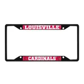 Fan Mats Louisville Cardinals Metal License Plate Frame Black Finish