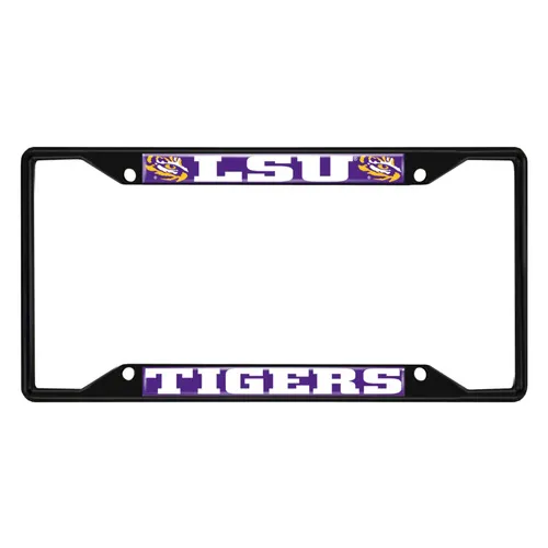 Fan Mats Lsu Tigers Metal License Plate Frame Black Finish