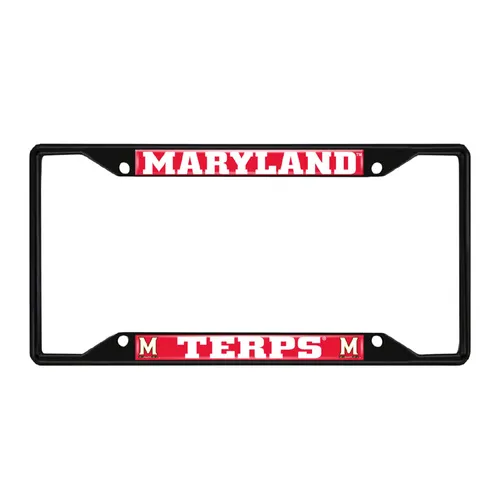 Fan Mats Maryland Terrapins Metal License Plate Frame Black Finish