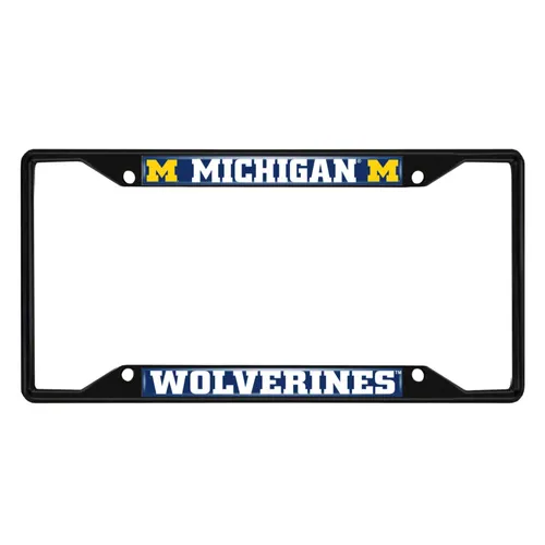 Fan Mats Michigan Wolverines Metal License Plate Frame Black Finish