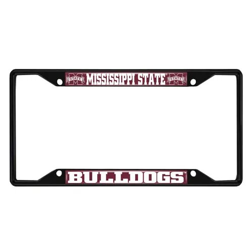 Fan Mats Mississippi State Bulldogs Metal License Plate Frame Black Finish