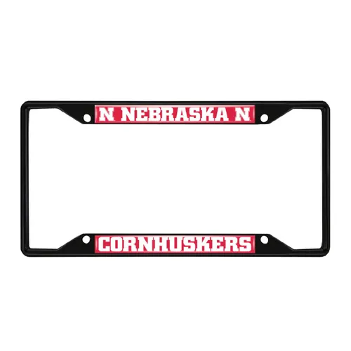 Fan Mats Nebraska Cornhuskers Metal License Plate Frame Black Finish