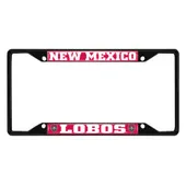 Fan Mats New Mexico Lobos Metal License Plate Frame Black Finish