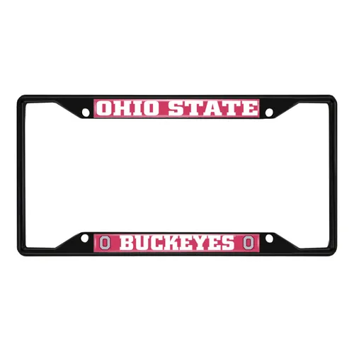 Fan Mats Ohio State Buckeyes Metal License Plate Frame Black Finish