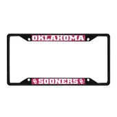 Fan Mats Oklahoma Sooners Metal License Plate Frame Black Finish