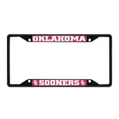 Fan Mats Oklahoma Sooners Metal License Plate Frame Black Finish