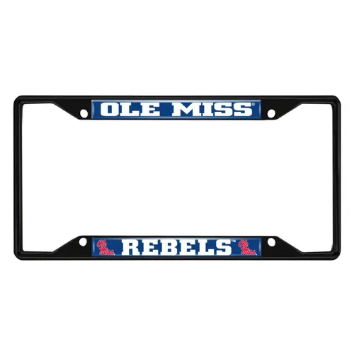 Fan Mats Ole Miss Rebels Metal License Plate Frame Black Finish