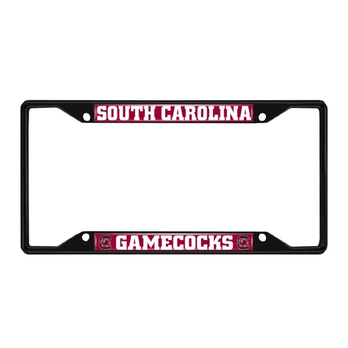 Fan Mats South Carolina Gamecocks Metal License Plate Frame Black Finish