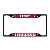 Fan Mats Southern California Trojans Metal License Plate Frame Black Finish