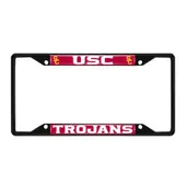 Fan Mats Southern California Trojans Metal License Plate Frame Black Finish