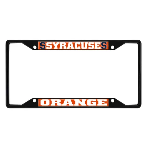 Fan Mats Syracuse Orange Metal License Plate Frame Black Finish