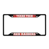 Fan Mats Texas Tech Red Raiders Metal License Plate Frame Black Finish