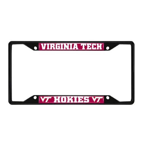 Fan Mats Virginia Tech Hokies Metal License Plate Frame Black Finish