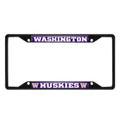 Fan Mats Washington Huskies Metal License Plate Frame Black Finish