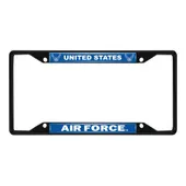 Fan Mats U.S. Air Force Metal License Plate Frame Black Finish