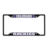 Fan Mats Colorado Rockies Metal License Plate Frame Black Finish