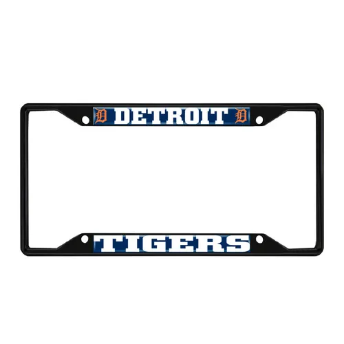Fan Mats Detroit Tigers Metal License Plate Frame Black Finish