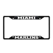 Fan Mats Miami Marlins Metal License Plate Frame Black Finish