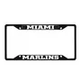 Fan Mats Miami Marlins Metal License Plate Frame Black Finish