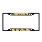 Fan Mats Milwaukee Brewers Metal License Plate Frame Black Finish