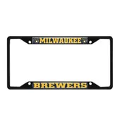 Fan Mats Milwaukee Brewers Metal License Plate Frame Black Finish