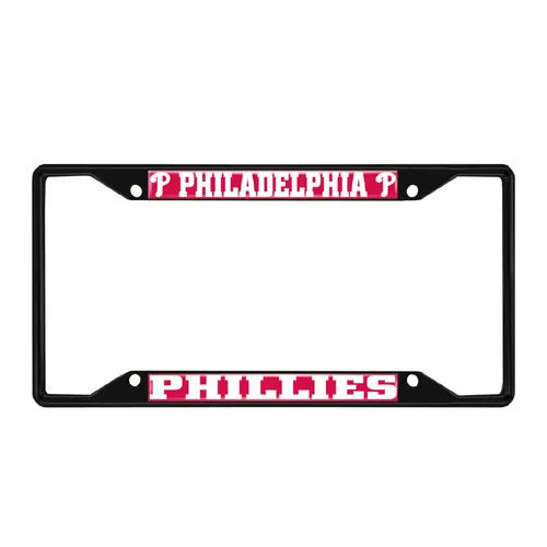 Fan Mats Philadelphia Phillies Metal License Plate Frame Black Finish