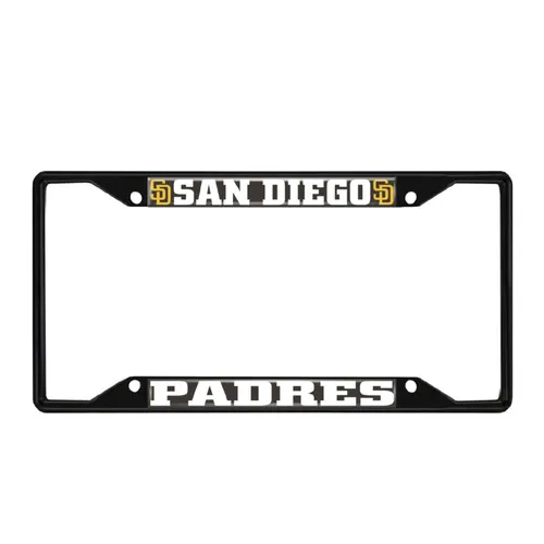 Fan Mats San Diego Padres Metal License Plate Frame Black Finish