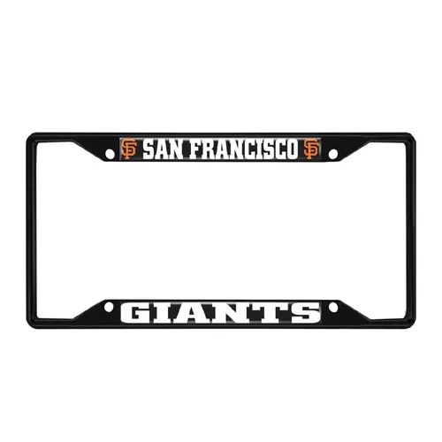 Fan Mats San Francisco Giants Metal License Plate Frame Black Finish