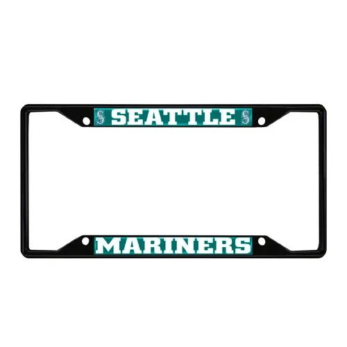 Fan Mats Seattle Mariners Metal License Plate Frame Black Finish