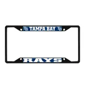 Fan Mats Tampa Bay Rays Metal License Plate Frame Black Finish