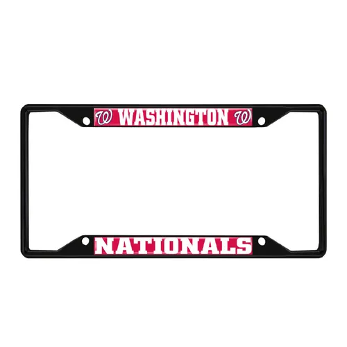 Fan Mats Washington Nationals Metal License Plate Frame Black Finish