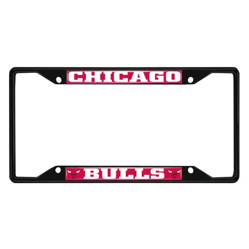 Fan Mats Chicago Bulls Metal License Plate Frame Black Finish