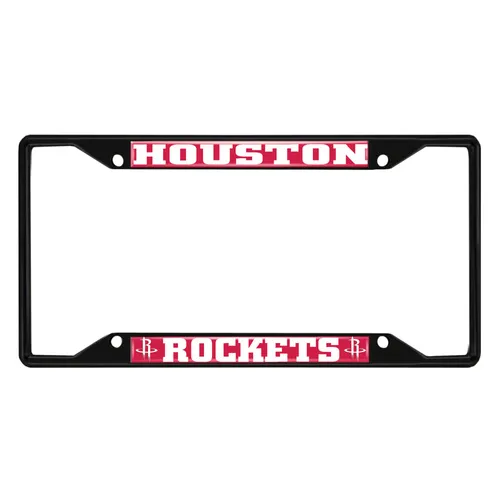 Fan Mats Houston Rockets Metal License Plate Frame Black Finish