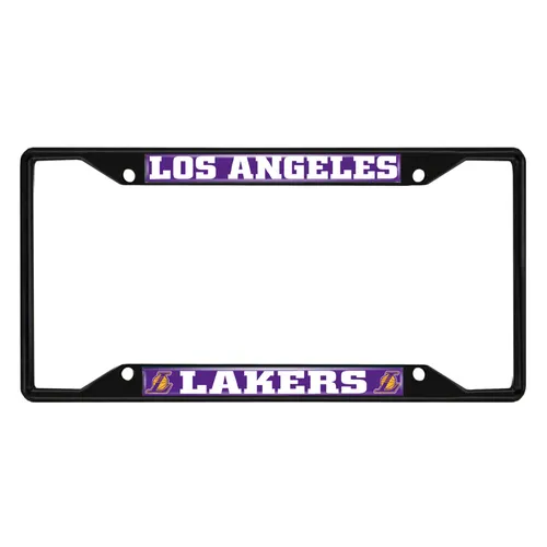 Fan Mats Los Angeles Lakers Metal License Plate Frame Black Finish