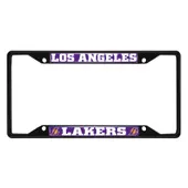 Fan Mats Los Angeles Lakers Metal License Plate Frame Black Finish