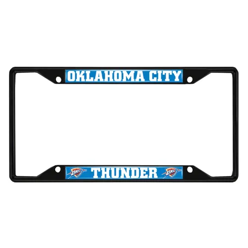 Fan Mats Oklahoma City Thunder Metal License Plate Frame Black Finish