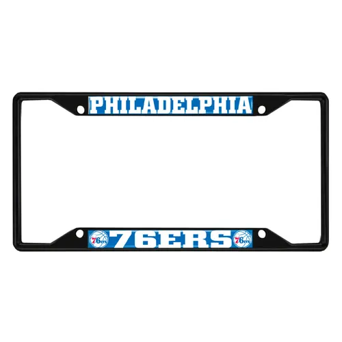 Fan Mats Philadelphia 76Ers Metal License Plate Frame Black Finish