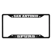 Fan Mats San Antonio Spurs Metal License Plate Frame Black Finish