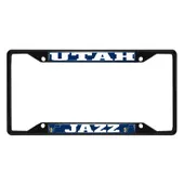 Fan Mats Utah Jazz Metal License Plate Frame Black Finish