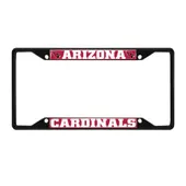 Fan Mats Arizona Cardinals Metal License Plate Frame Black Finish