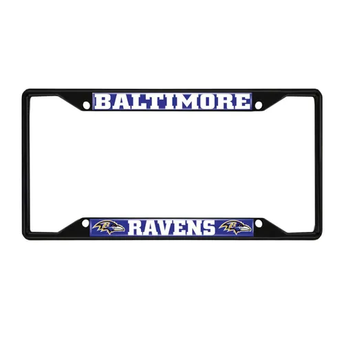 Fan Mats Baltimore Ravens Metal License Plate Frame Black Finish
