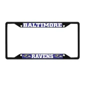 Fan Mats Baltimore Ravens Metal License Plate Frame Black Finish