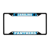 Fan Mats Carolina Panthers Metal License Plate Frame Black Finish