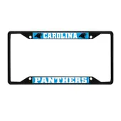 Fan Mats Carolina Panthers Metal License Plate Frame Black Finish