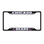 Fan Mats Chicago Bears Metal License Plate Frame Black Finish