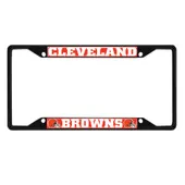 Fan Mats Cleveland Browns Metal License Plate Frame Black Finish