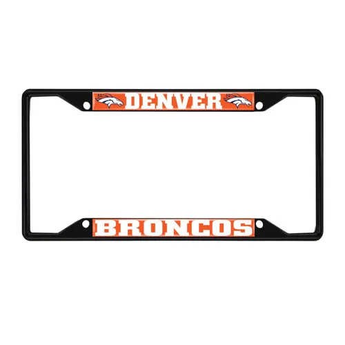 Fan Mats Denver Broncos Metal License Plate Frame Black Finish